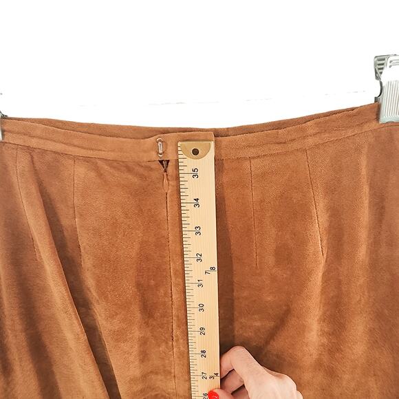 Willi Smith Women's Leather Skirt Jacket Set Western Size Large Tan - Picture 13 of 16